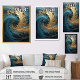 Golden Emerald Surge I - Abstract Canvas Wall Art