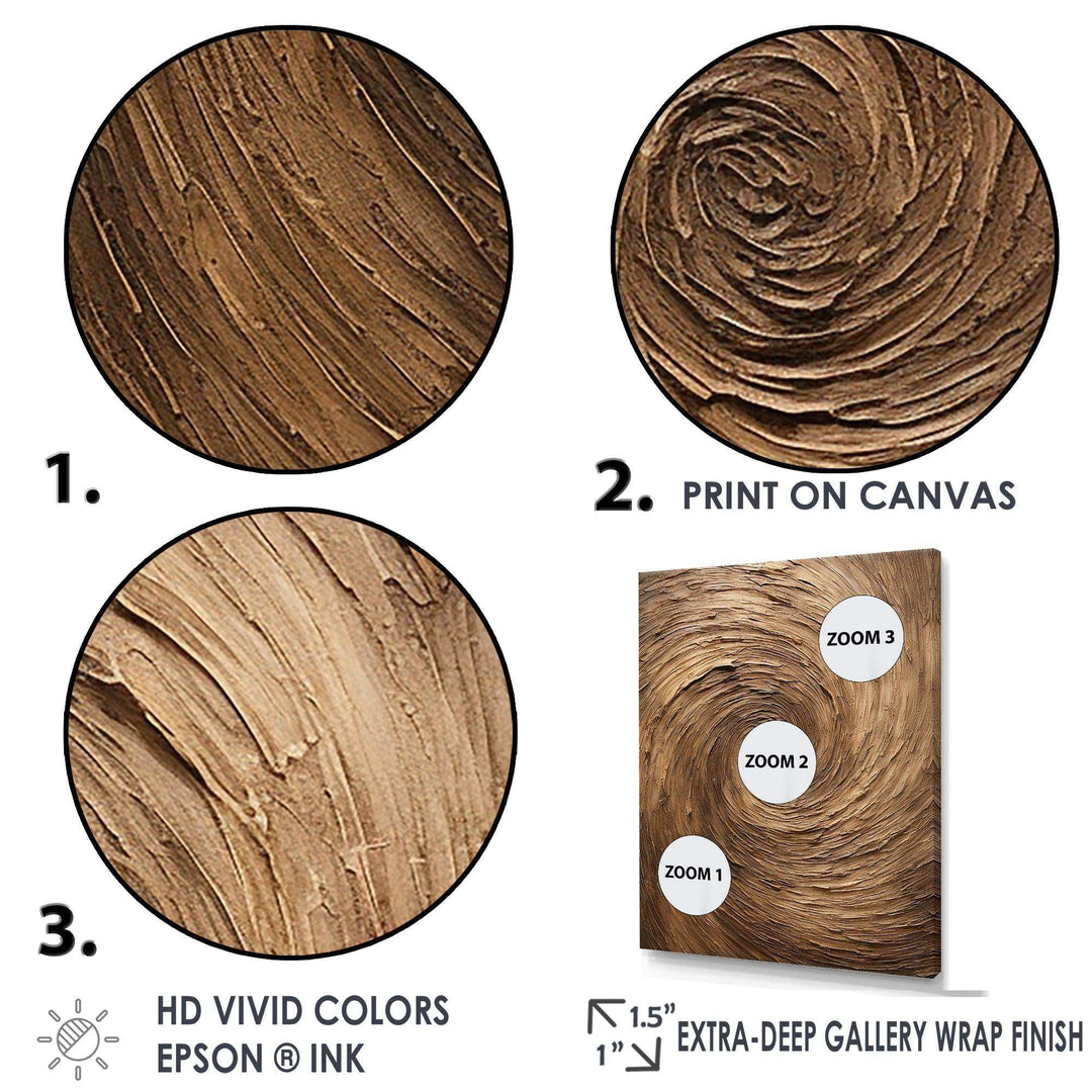 Brown Calm Current Spiral - Abstract Canvas Wall Art