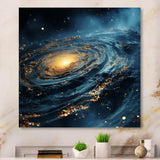 Gleaming Galaxy Black Hole - Abstract Canvas Wall Art