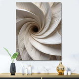 White Minimalism Spiral Poteries - Abstract Canvas Wall Art