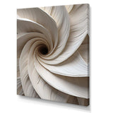 White Minimalism Spiral Poteries - Abstract Canvas Wall Art