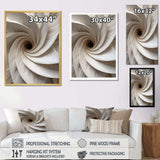 White Minimalism Spiral Poteries - Abstract Canvas Wall Art