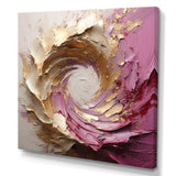 Gold Pink Minimalism Spiral Poteries - Abstract Canvas Wall Art