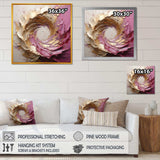 Gold Pink Minimalism Spiral Poteries - Abstract Canvas Wall Art