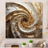 Beige Minimalism Spiral Poteries I - Abstract Canvas Wall Art