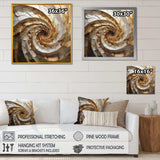 Beige Minimalism Spiral Poteries I - Abstract Canvas Wall Art