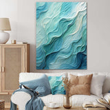 Aqua Blue And White Serenity Swirl I - Abstract Canvas Wall Art