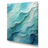 Aqua Blue And White Serenity Swirl I - Abstract Canvas Wall Art