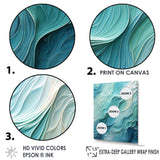 Aqua Blue And White Serenity Swirl I - Abstract Canvas Wall Art