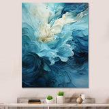 Aqua Blue And White Serenity Swirl III - Abstract Canvas Wall Art