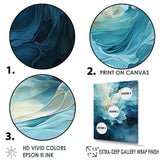 Aqua Blue And White Serenity Swirl III - Abstract Canvas Wall Art