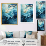 Aqua Blue And White Serenity Swirl III - Abstract Canvas Wall Art