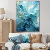 Aqua Blue And White Serenity Swirl IV - Abstract Canvas Wall Art