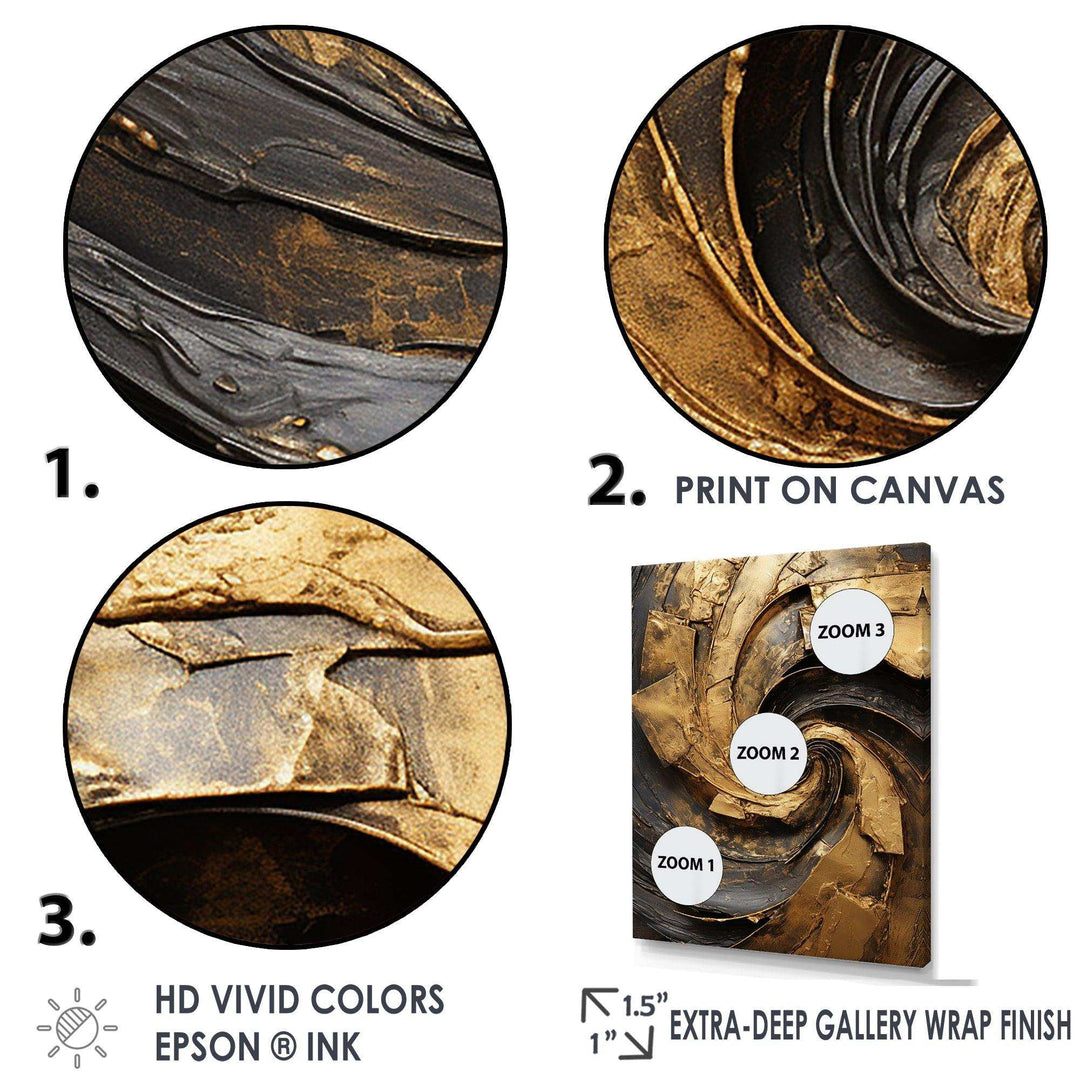 Gold Black Timeless Turn IV - Abstract Canvas Wall Art