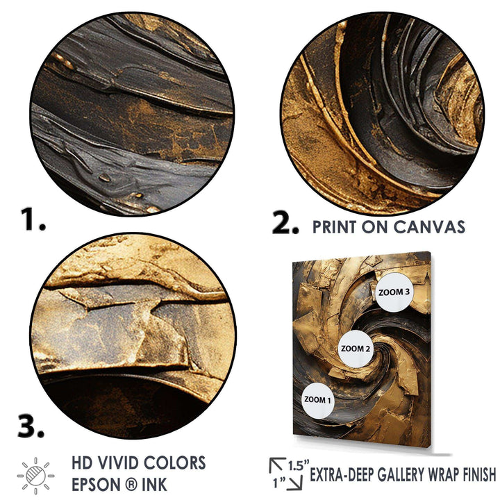 Gold Black Timeless Turn IV - Abstract Canvas Wall Art