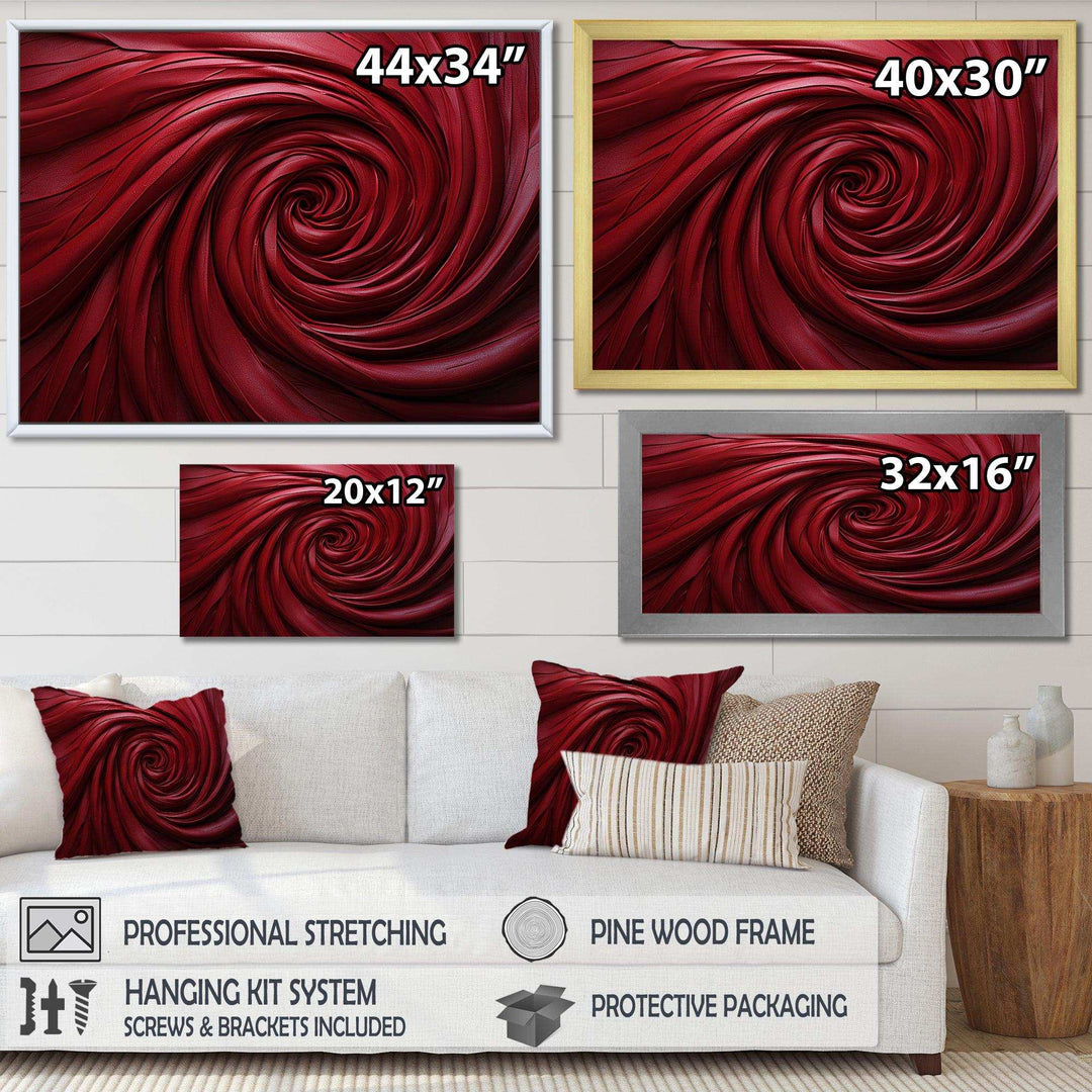 Red Winding Wonder - Abstract Canvas Wall Art