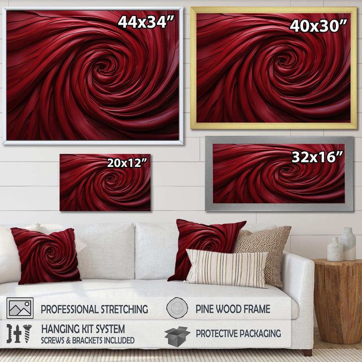 Red Winding Wonder - Abstract Canvas Wall Art