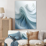 White & Blue Zen Zephyr Spiral - Abstract Canvas Wall Art