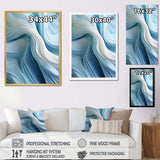 White & Blue Zen Zephyr Spiral I - Abstract Canvas Wall Art