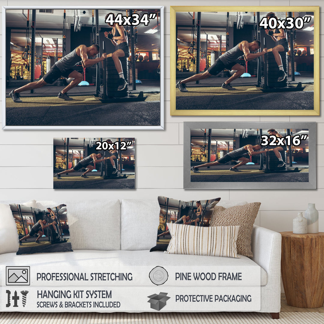 Couple Training - Aerobic &amp; Bodybuilding Canvas Wall Art