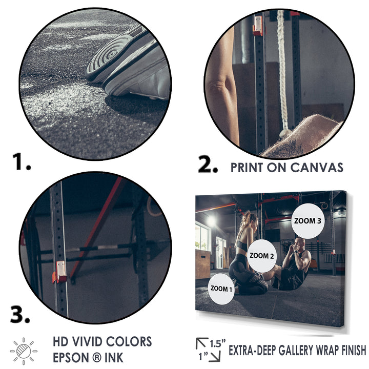 Couple Training I - Aerobic &amp; Bodybuilding Canvas Wall Art