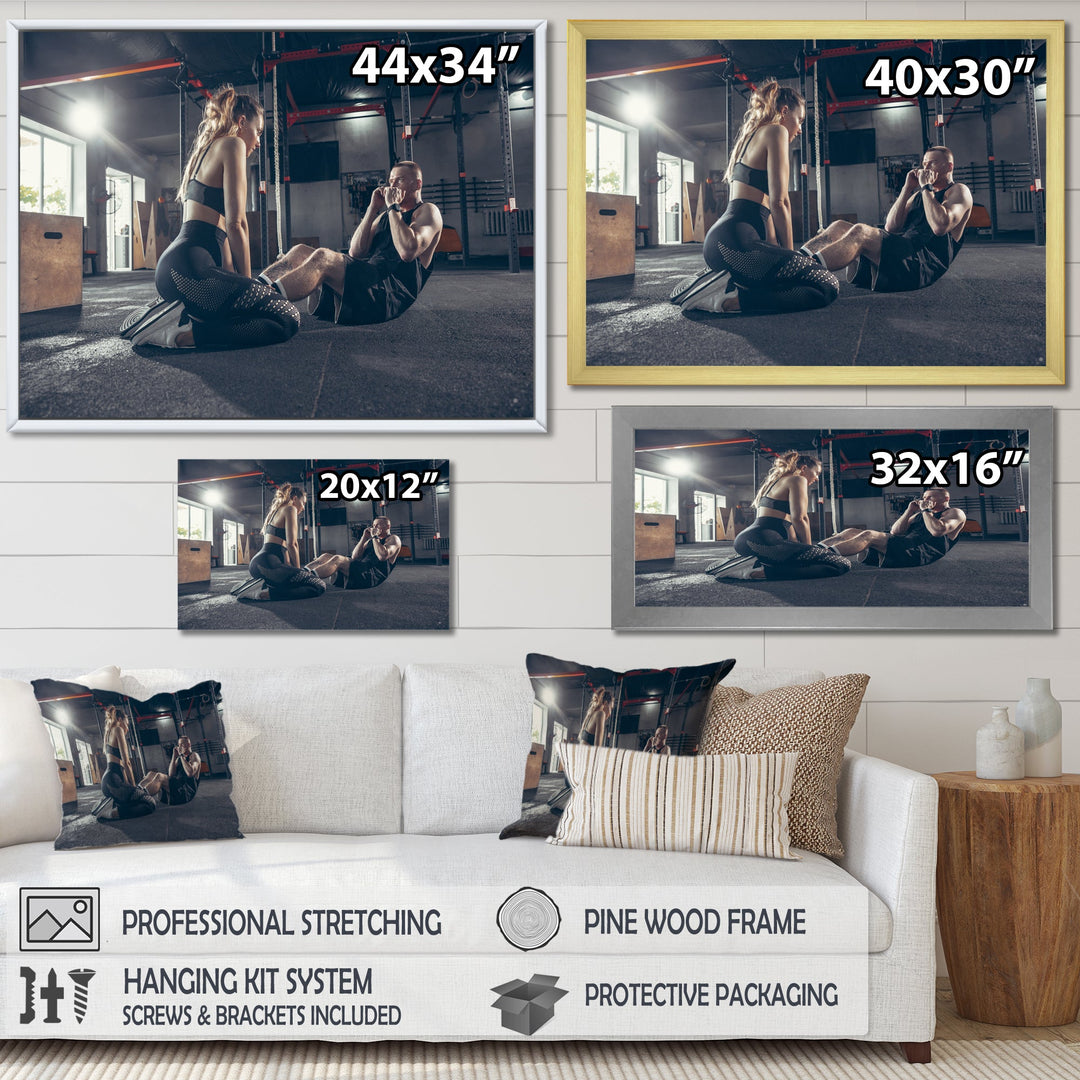 Couple Training I - Aerobic &amp; Bodybuilding Canvas Wall Art