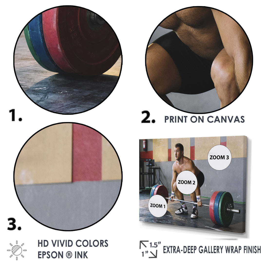 Bodybuilder Deadlift - Aerobic &amp; Bodybuilding Canvas Wall Art