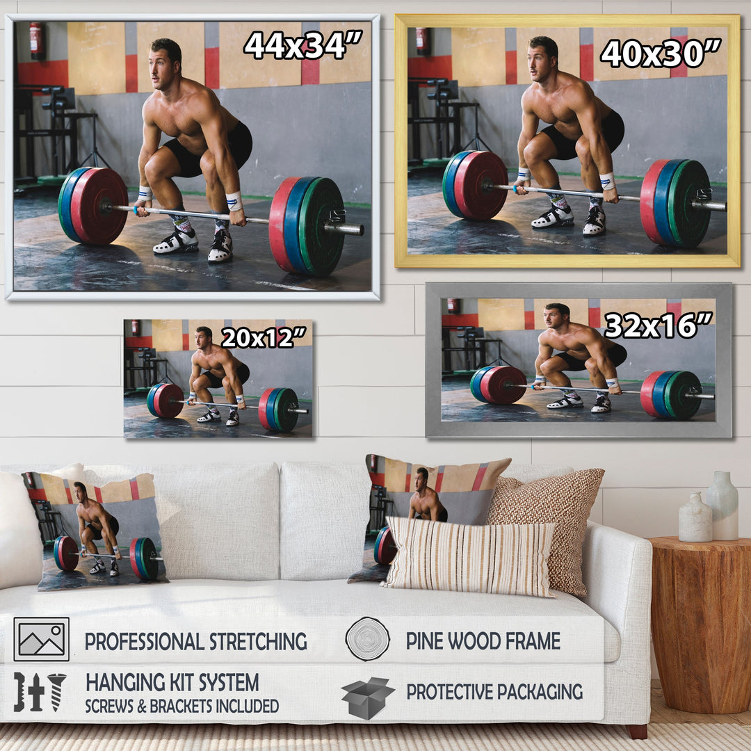 Bodybuilder Deadlift - Aerobic &amp; Bodybuilding Canvas Wall Art