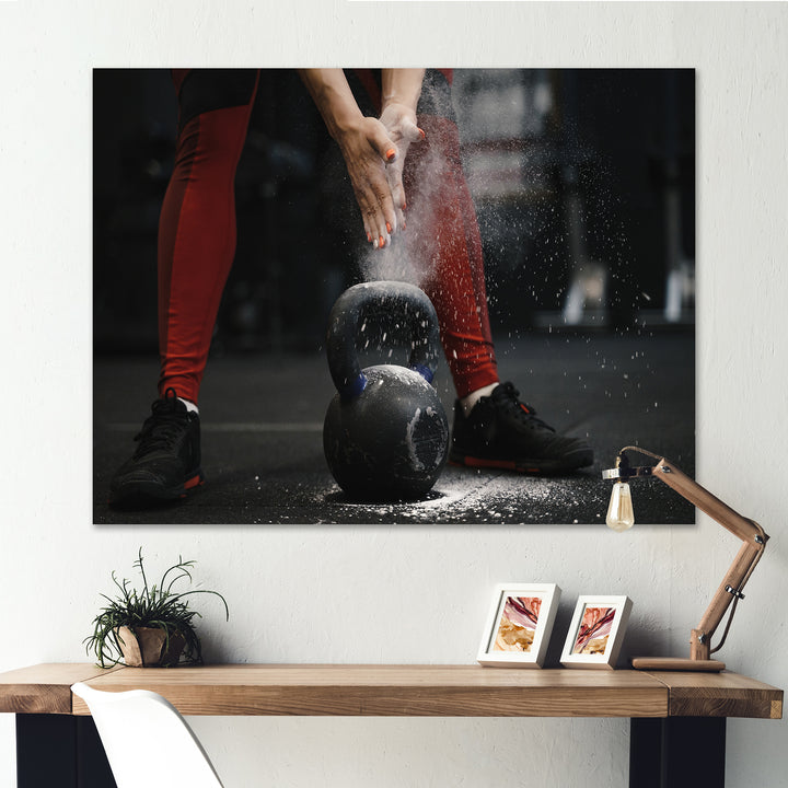 Athlete Bodybuilding Cloud Of Dust - Aerobic &amp; Bodybuilding Canvas Wall Art