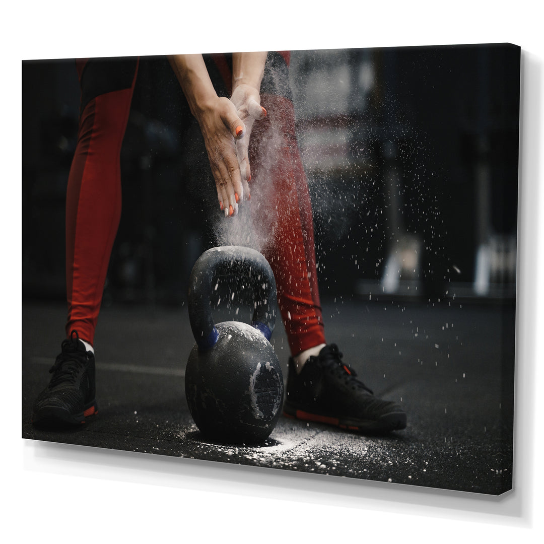 Athlete Bodybuilding Cloud Of Dust - Aerobic &amp; Bodybuilding Canvas Wall Art