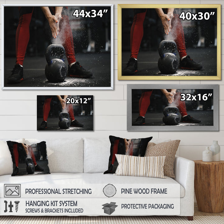 Athlete Bodybuilding Cloud Of Dust - Aerobic &amp; Bodybuilding Canvas Wall Art