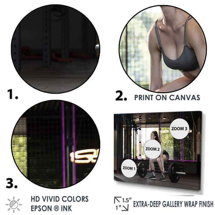 Woman Bodybuilding Workout - Aerobic &amp; Bodybuilding Canvas Wall Art