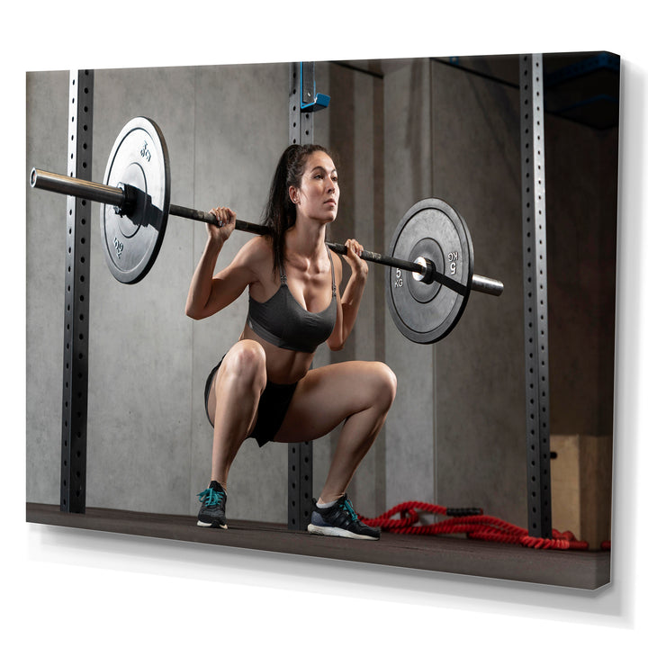 Woman Bodybuilding Workout I - Aerobic &amp; Bodybuilding Canvas Wall Art