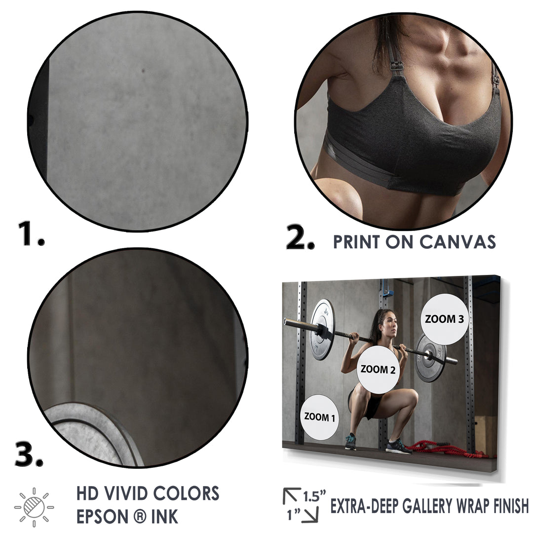 Woman Bodybuilding Workout I - Aerobic &amp; Bodybuilding Canvas Wall Art