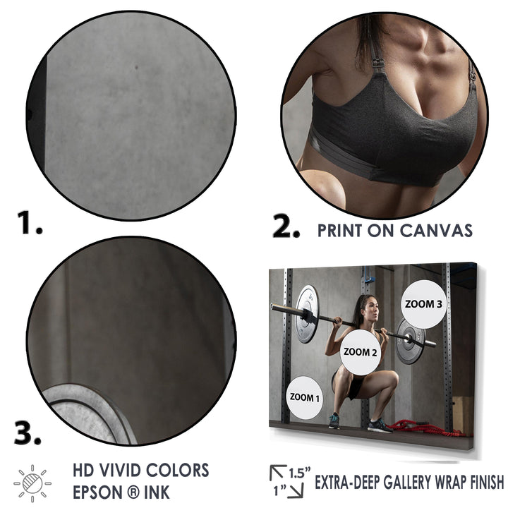 Woman Bodybuilding Workout I - Aerobic &amp; Bodybuilding Canvas Wall Art