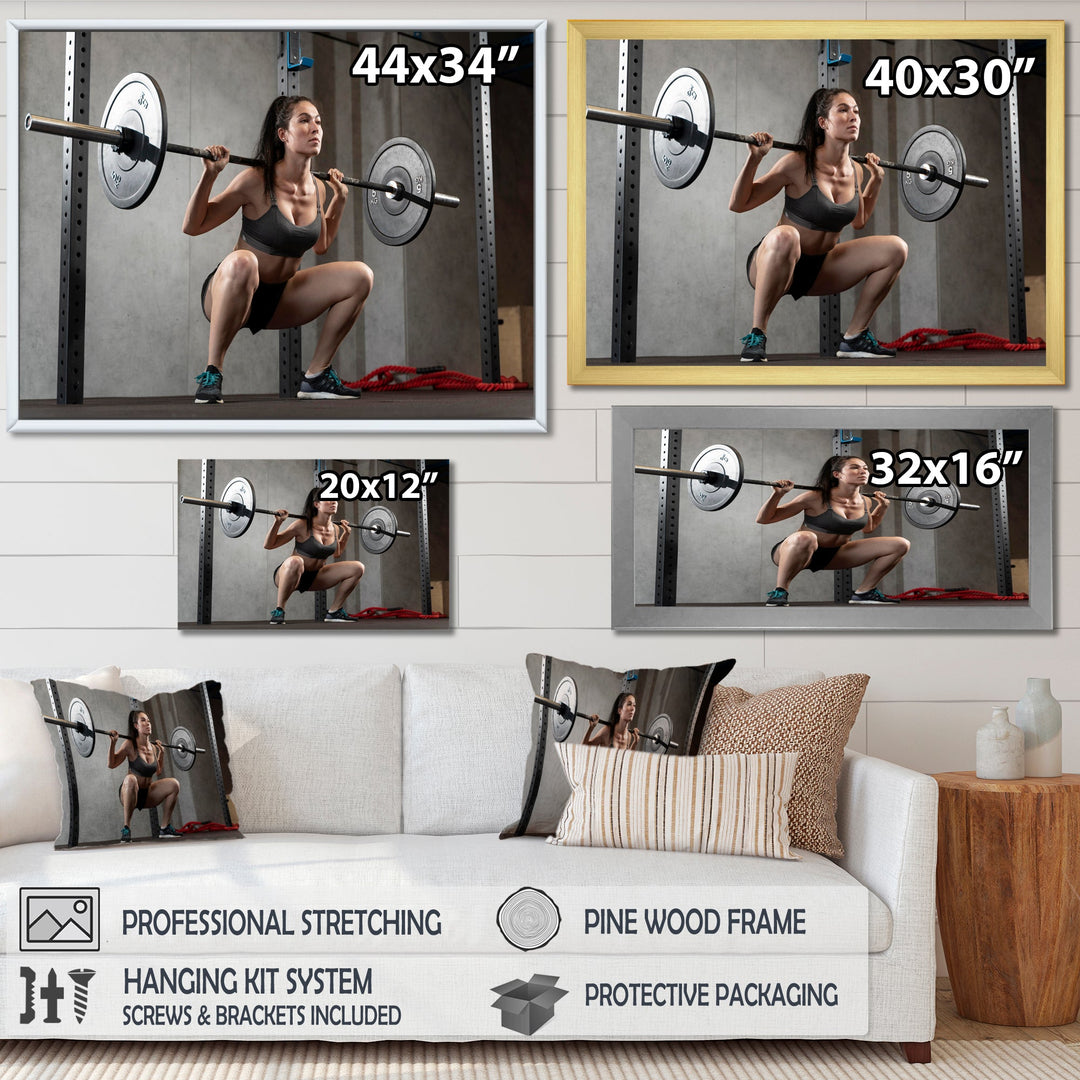Woman Bodybuilding Workout I - Aerobic &amp; Bodybuilding Canvas Wall Art