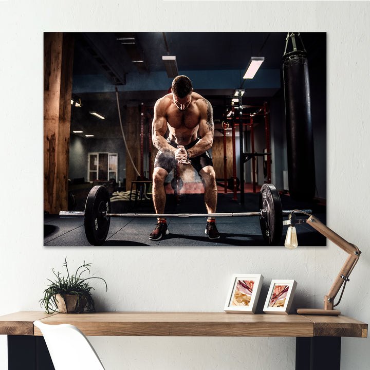 Bodybuilding Deadlift Prepare - Aerobic &amp; Bodybuilding Canvas Wall Art