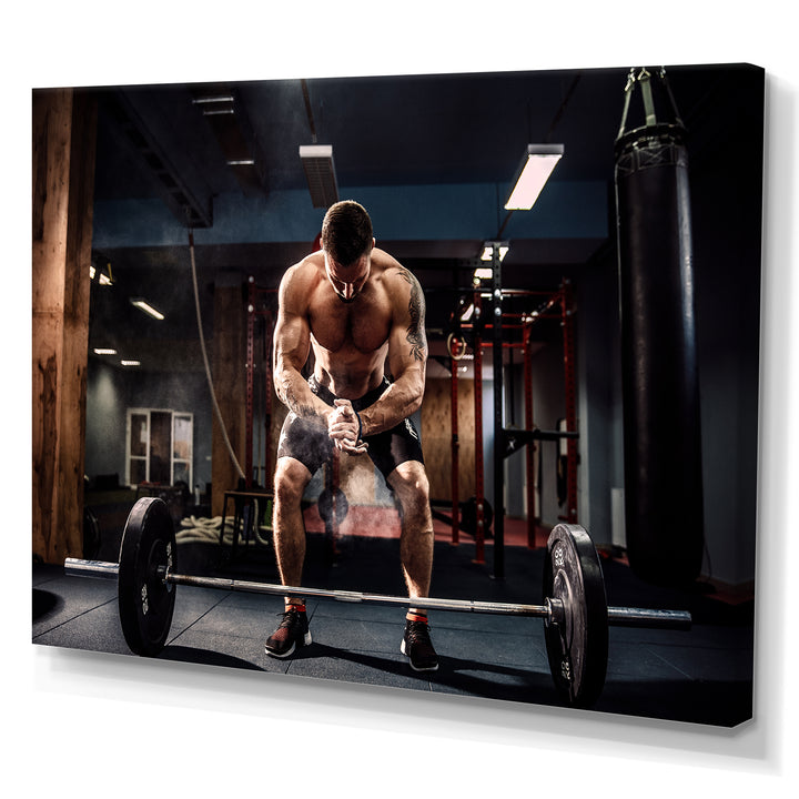Bodybuilding Deadlift Prepare - Aerobic &amp; Bodybuilding Canvas Wall Art