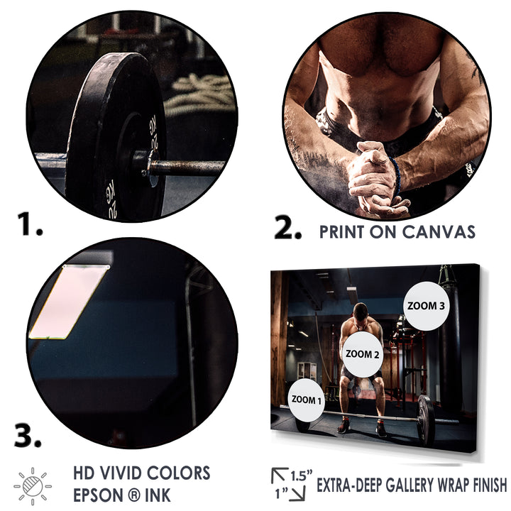 Bodybuilding Deadlift Prepare - Aerobic &amp; Bodybuilding Canvas Wall Art