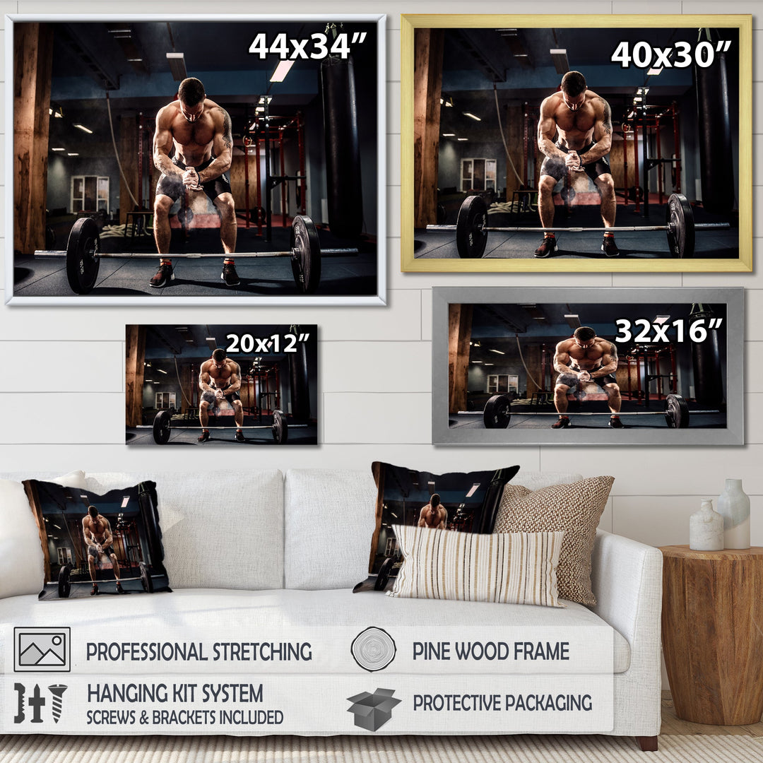 Bodybuilding Deadlift Prepare - Aerobic &amp; Bodybuilding Canvas Wall Art