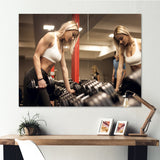 Aerobics Adult Female Athlete - Aerobic & Bodybuilding Canvas Wall Art