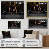 Athlete On Knee Preparing Make Deadlift - Aerobic & Bodybuilding Canvas Wall Art