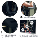 Athletic Woman Working Out With TRX Suspension Strips - Aerobic & Bodybuilding Canvas Wall Art