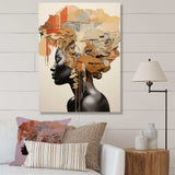 Minimalism African Woman Portrait - Landscapes Canvas Wall Art