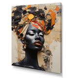 Minimalism African Fashion Woman Portrait - Landscapes Canvas Wall Art