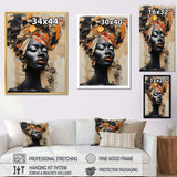 Minimalism African Fashion Woman Portrait - Landscapes Canvas Wall Art