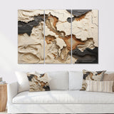 Beige And Brown African River Collage - 3-Piece Canvas Wall Art