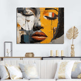 Paint Collage African Woman II - People Canvas Wall Art