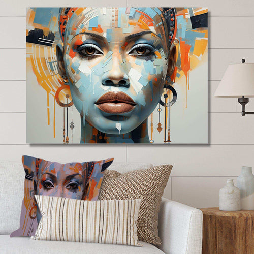 Queen Of Africa Woman Portrait - People Canvas Wall Art
