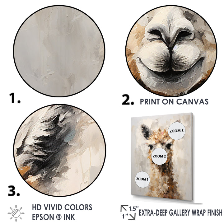 Minimalism Alpaca Grunge - Alpaca Wall Art Prints